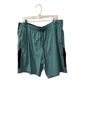 Nike Mens Teal & Black Swim trunks 3XL Lightweight Breathable Drawstring Waist